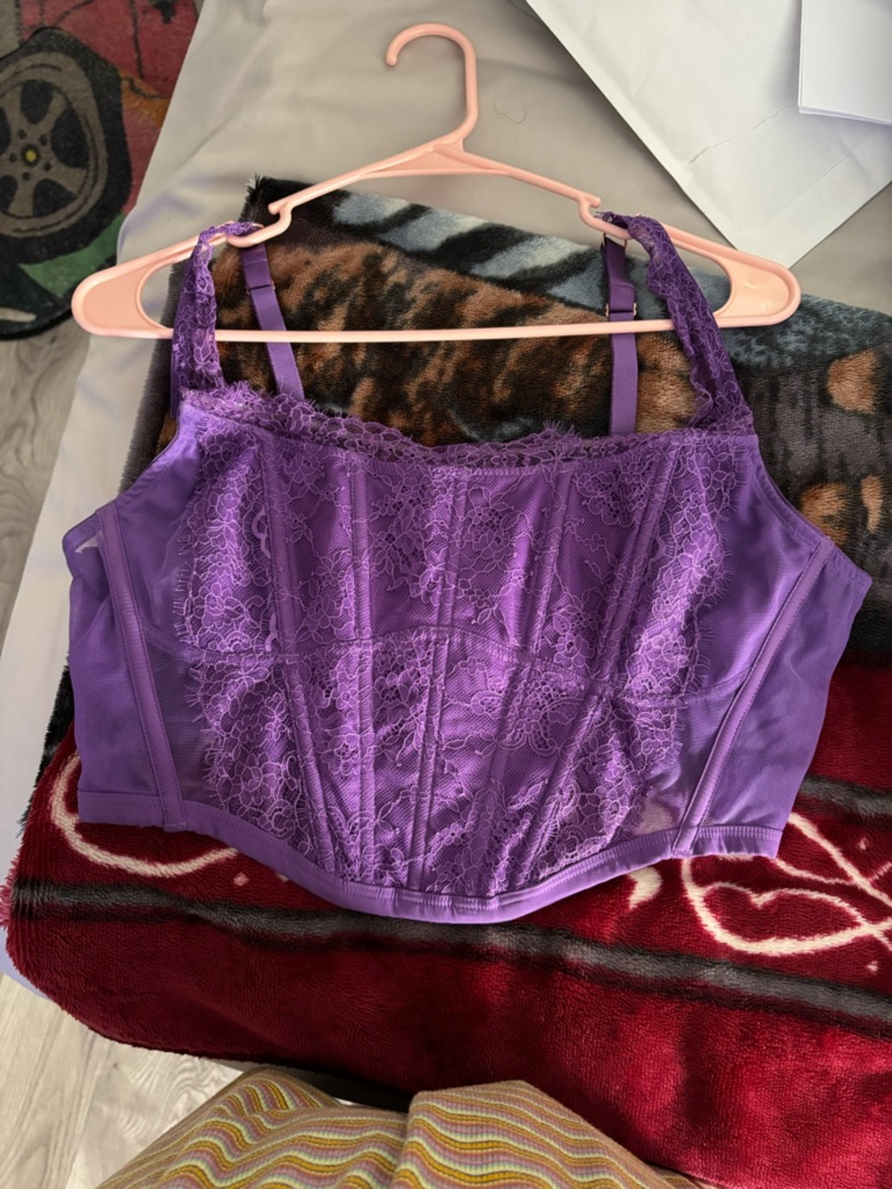 Victoria's Secret Lilac Lace Bustier Top